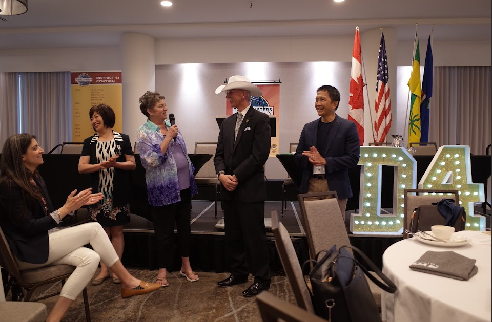 The wonderful Toastmasters Alwa, Daisy, Bev, Richard and Eugene!